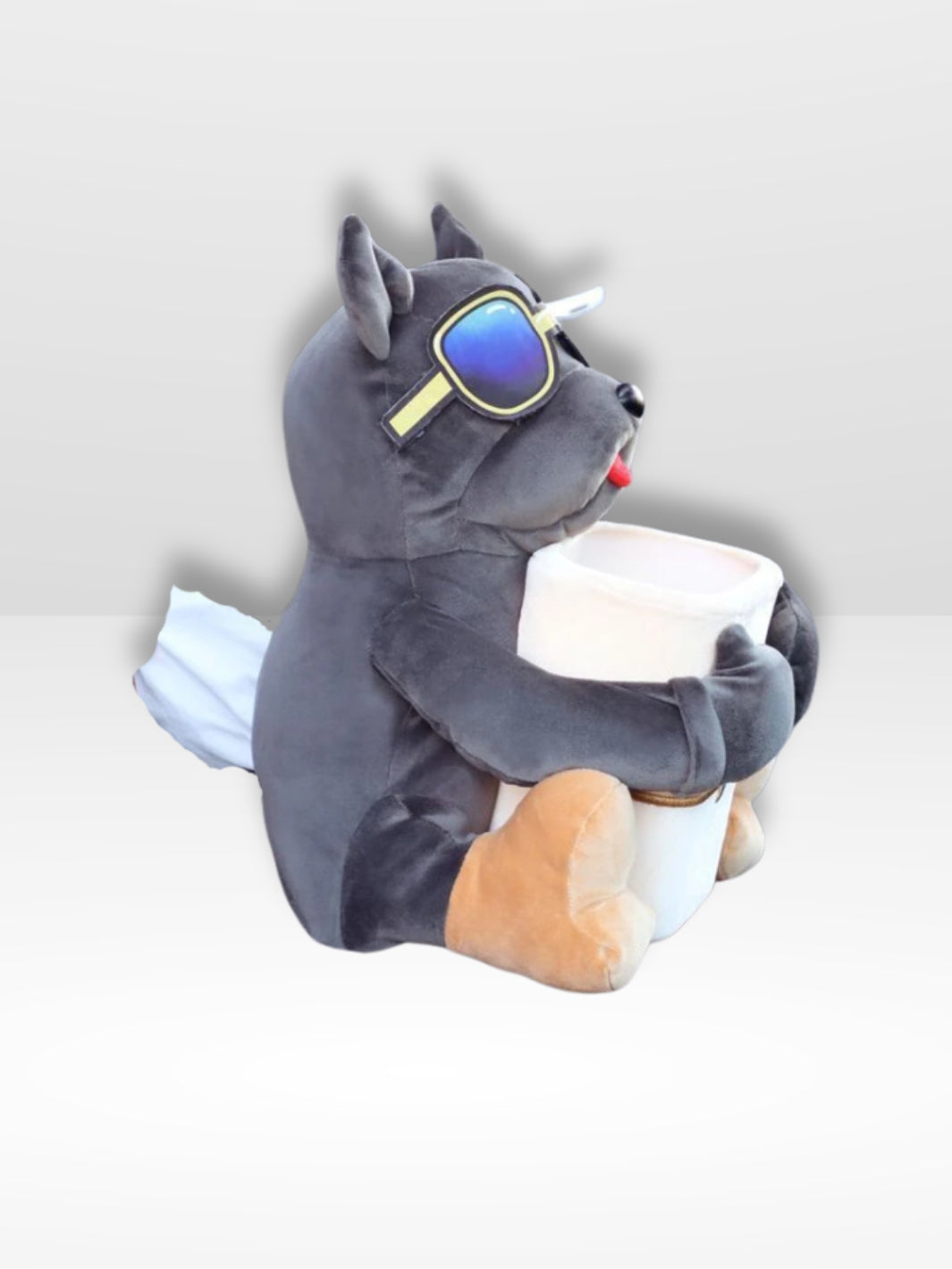 Peluche Chien 2 en 1 Boite à mouchoir et Poubelle pour Accoudoir de Voiture