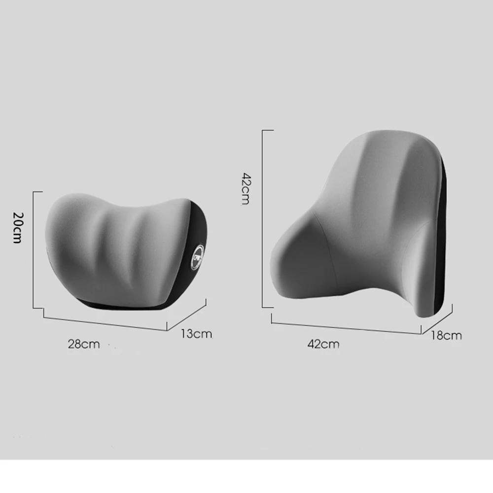 Coussin Lombaire et Appuie-tête avec Vibrations Électrique Massage pour Voiture