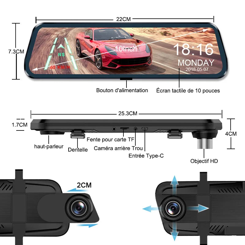 Rétroviseur Dashcam Full HD pour Voiture - Une Vision Futuriste