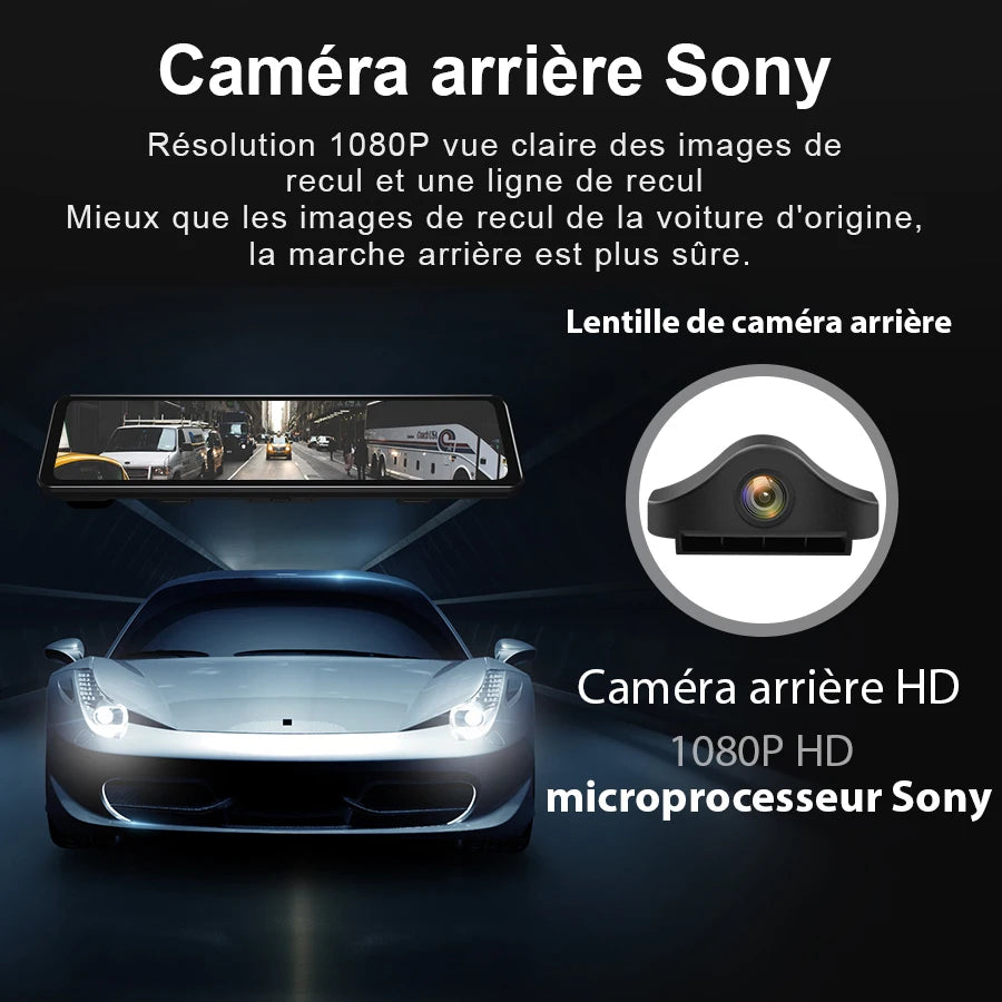 Rétroviseur Caméra embarqué 4k Avec Traceur GPS