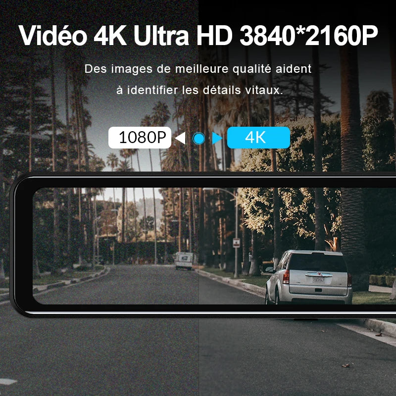 Rétroviseur Caméra embarqué 4k Avec Traceur GPS