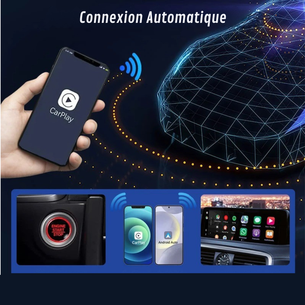 Adaptateur CarPlay Sans Fil | Dongle USB 2 en 1 | Technologie & Simplicité®