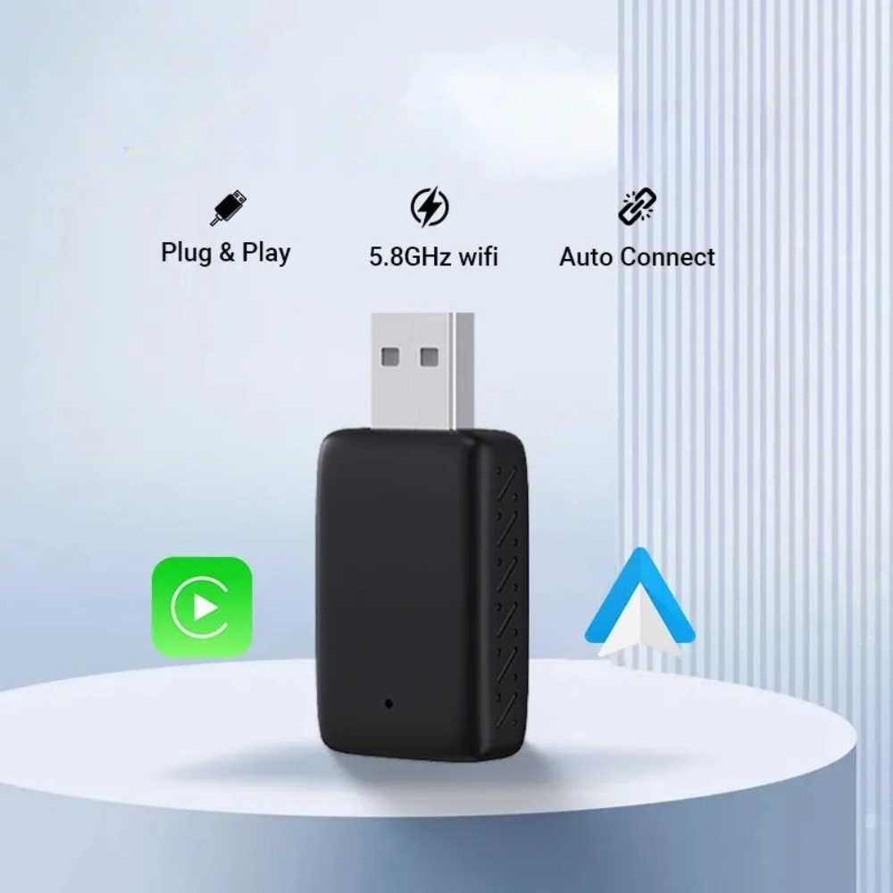 Adaptateur CarPlay Sans Fil | Dongle USB 2 en 1 | Technologie & Simplicité®