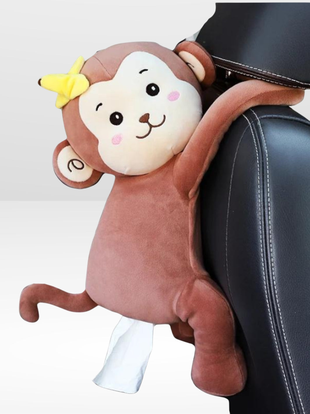 Peluche Singe Marron Boites à mouchoirs Voiture
