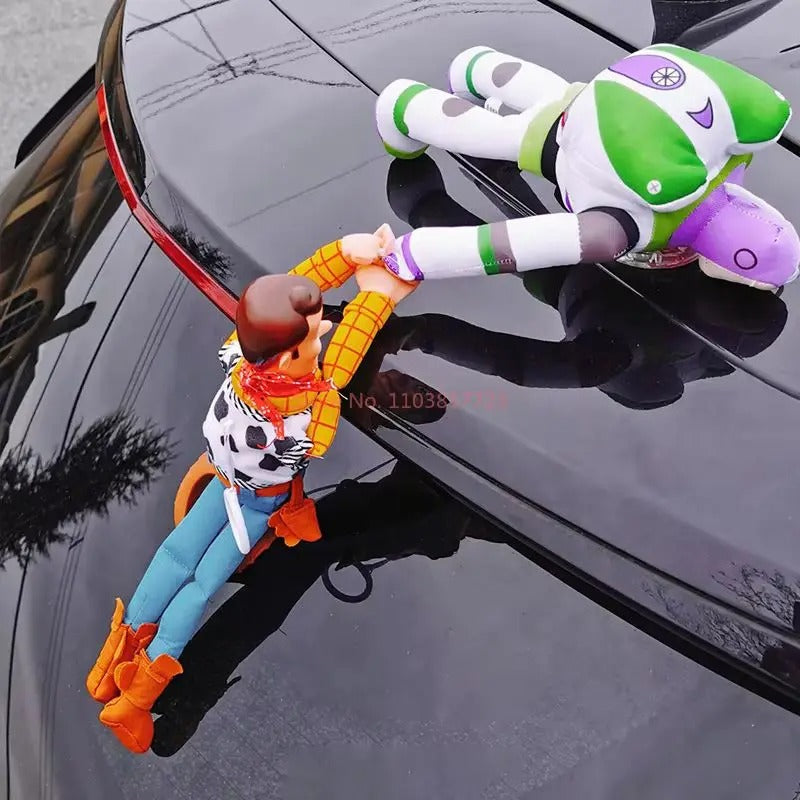 Jouet Peluche Toy Story Woody et Buzz Accroche Voiture