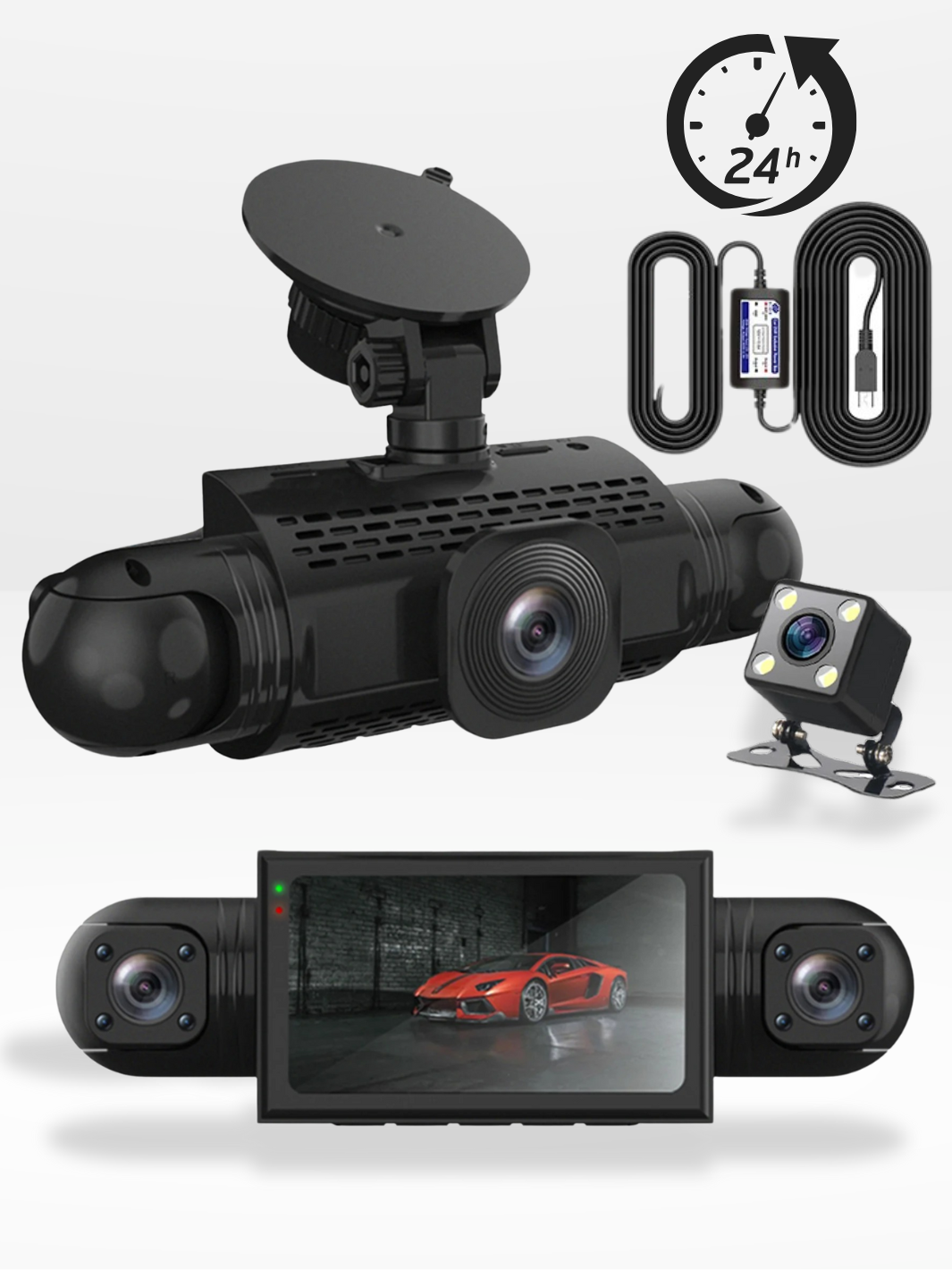 Dashcam Voiture 360°| DashGard Pro CX360 | Surveillance Totale®