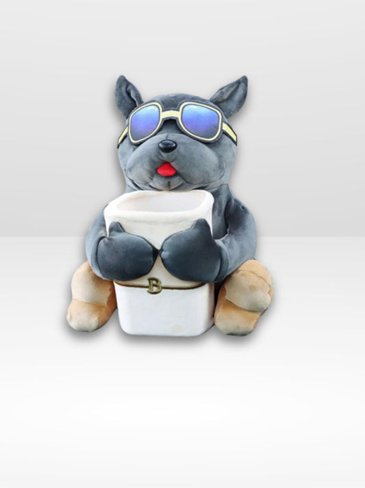 Peluche Chien 2 en 1 Boite à mouchoir et Poubelle pour Accoudoir de Voiture