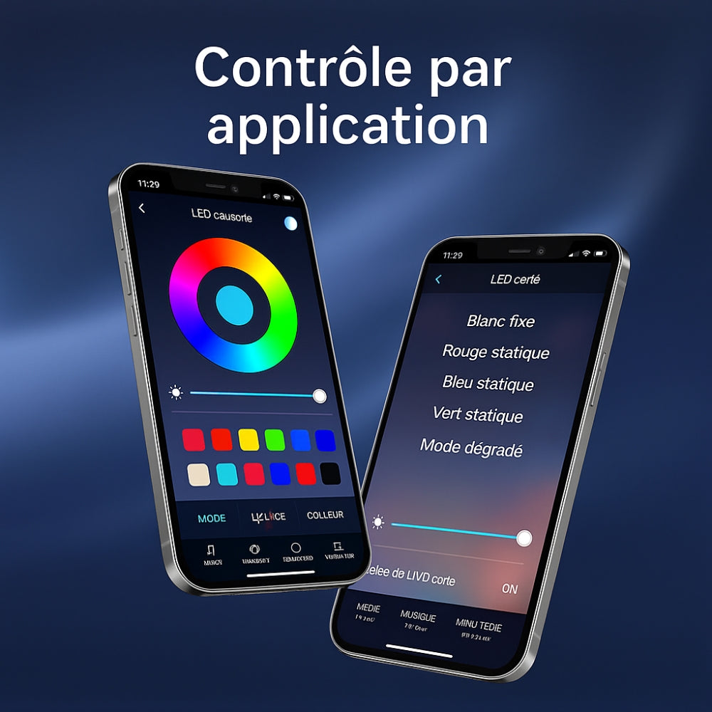 Tapis de sol LED étoilés pour voiture – Ambiance lumineuse haut de gamme