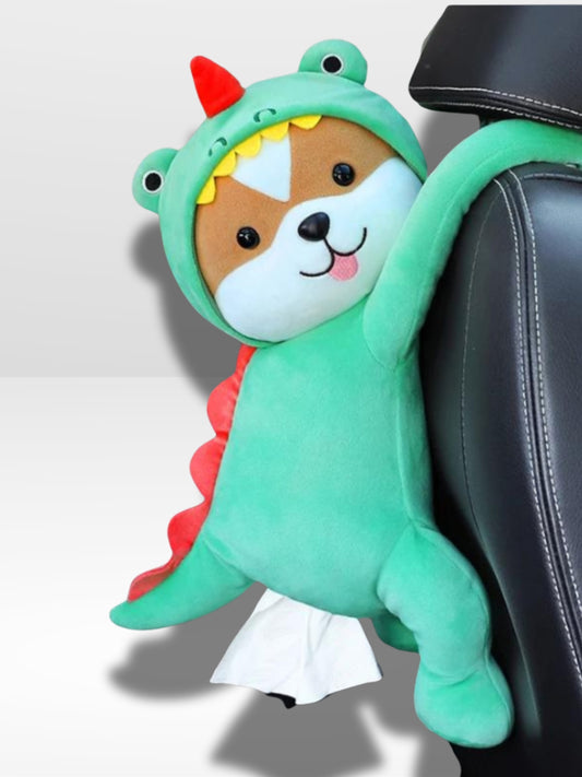Peluche Chiot Boite à mouchoirs Voiture
