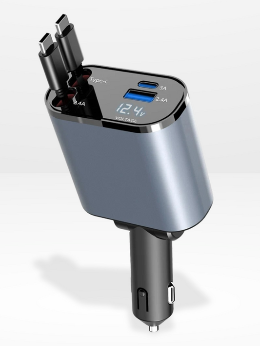 Chargeur Rapide 4-en-1 rétractable pour Voiture