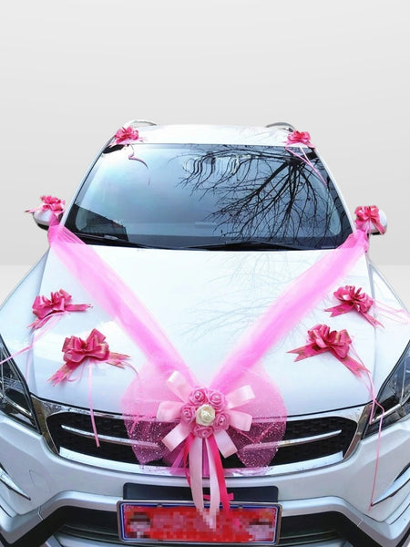 Nœuds De Voiture Mariage YAPKOLV – Lot De 10 Rubans Avec Cœurs Et Dentelle, Décoration Voiture De Mariée