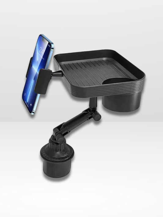 Plateau de voiture rotative à 360° avec support de téléphone et porte-gobelet intégrés